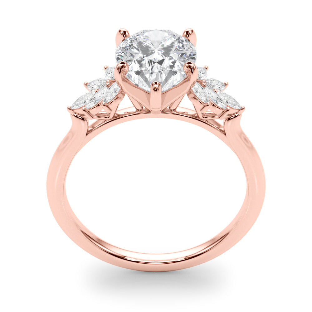 1.35 ct tw Pear Shaped Diamond Solitaire  Engagement Ring Setting (1/3 ct tw) In 18k White Gold - simonbjewels.co