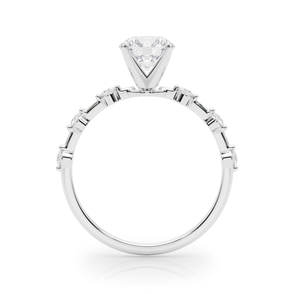 1.35ct Round cut Alternating Round Diamond Engagement Ring Setting (0.50ctw) In 14k Gold - simonbjewels.co