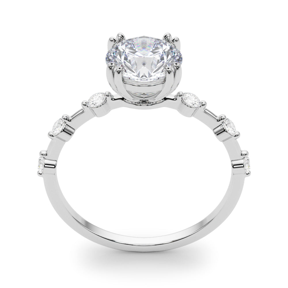 1.35ct Round cut Alternating Round Diamond Engagement Ring Setting (0.50ctw) In 14k Gold - simonbjewels.co