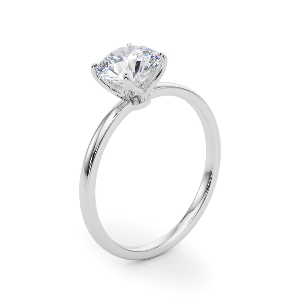 1 1/4 ct tw Round cut Diamond Solitaire 4-Prong Engagement Ring Setting In 18k White Gold - simonbjewels.co