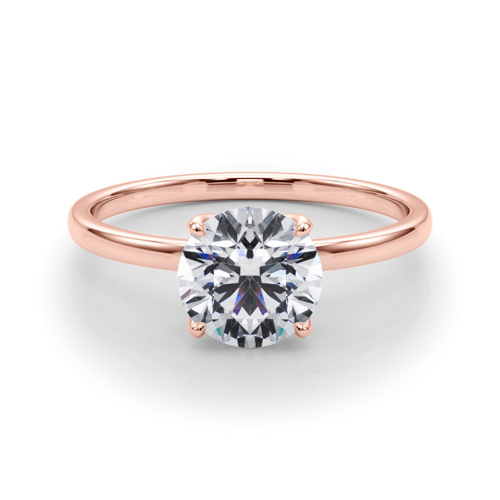 1 1/4 ct tw Round cut Diamond Solitaire 4-Prong Engagement Ring Setting In 18k White Gold - simonbjewels.co