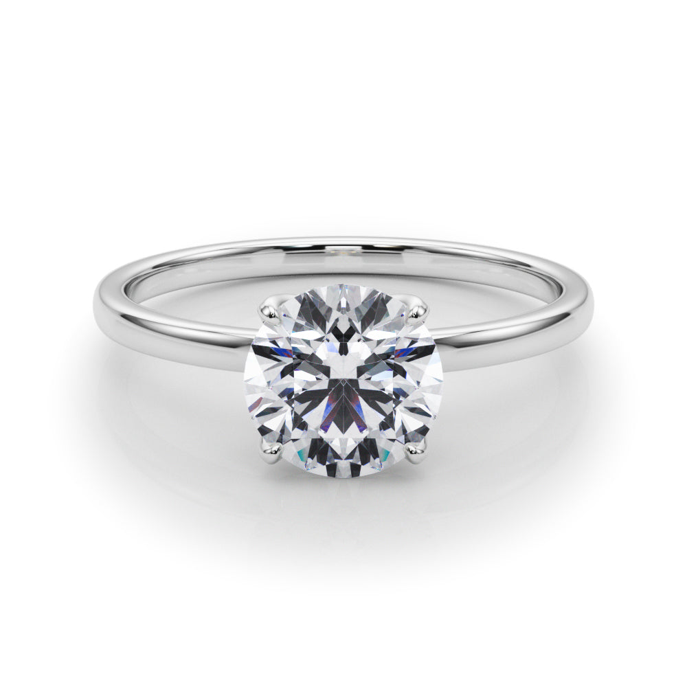 1 1/4 ct tw Round cut Diamond Solitaire 4-Prong Engagement Ring Setting In 18k White Gold - simonbjewels.co