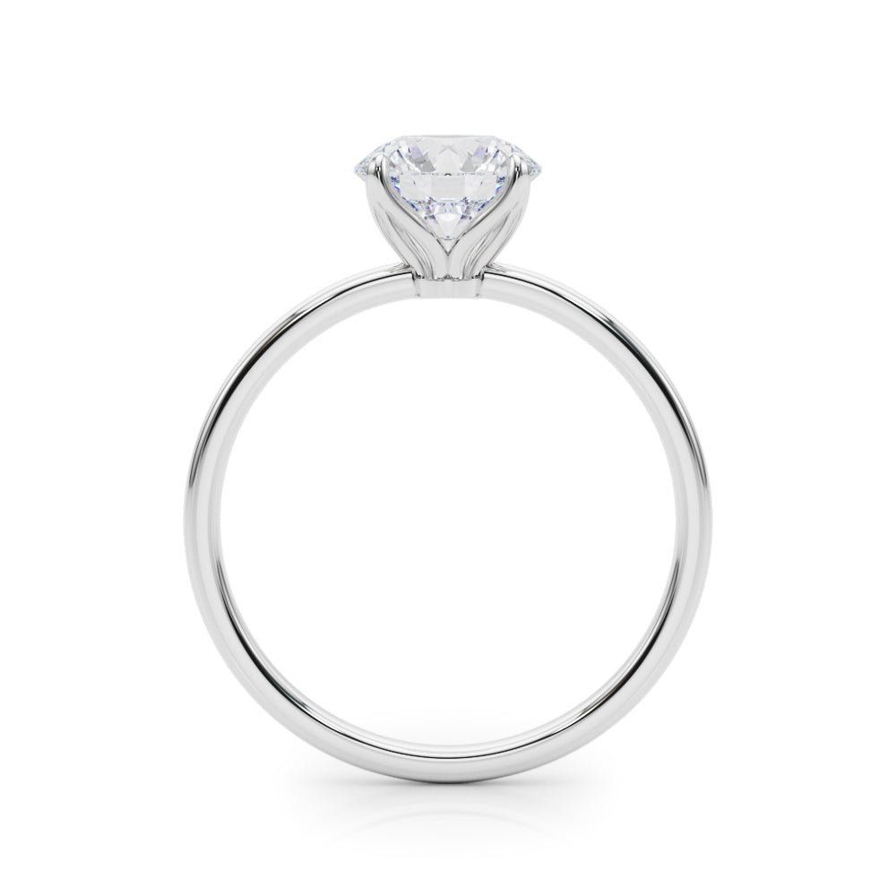 1 1/4 ct tw Round cut Diamond Solitaire 4-Prong Engagement Ring Setting In 18k White Gold - simonbjewels.co