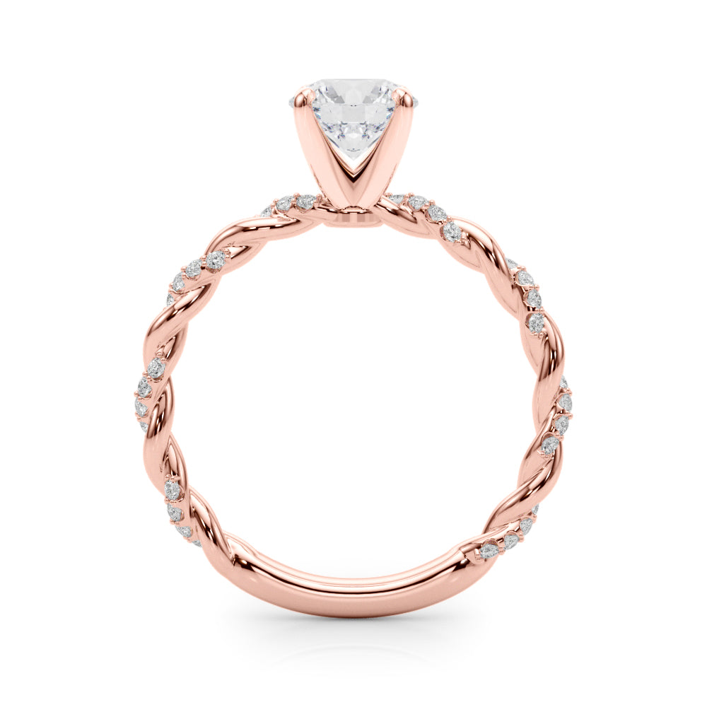 1.00 ct tw Round cut Diamond Twist Engagement Ring Setting (5/8 ct tw) In 18k White Gold - simonbjewels.co