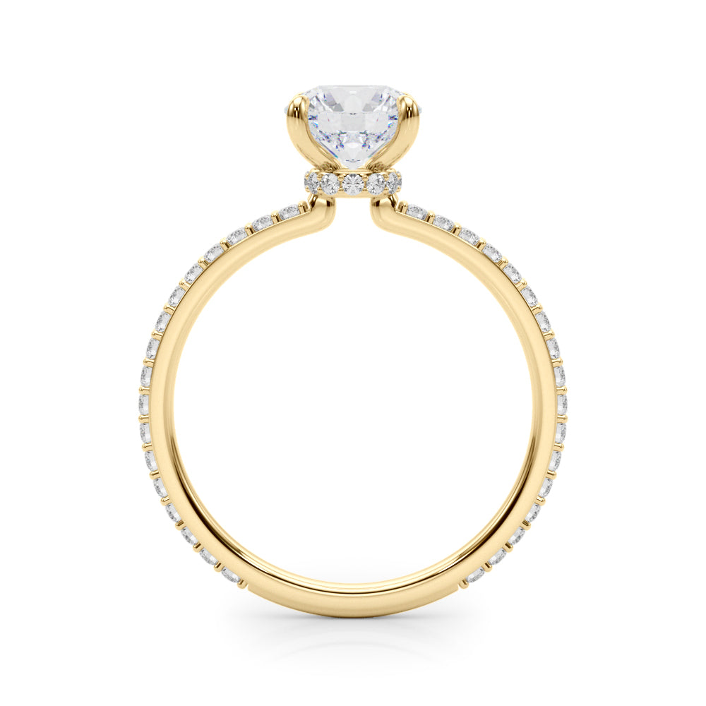 1.25ct Round-cut Petite Micropavé Hidden Halo Diamond Engagement Ring Setting (0.25ctw) In 14k Gold - simonbjewels.co