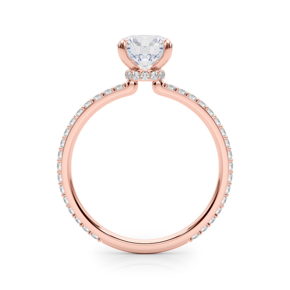 1.25ct Round-cut Petite Micropavé Hidden Halo Diamond Engagement Ring Setting (0.25ctw) In 14k Gold - simonbjewels.co