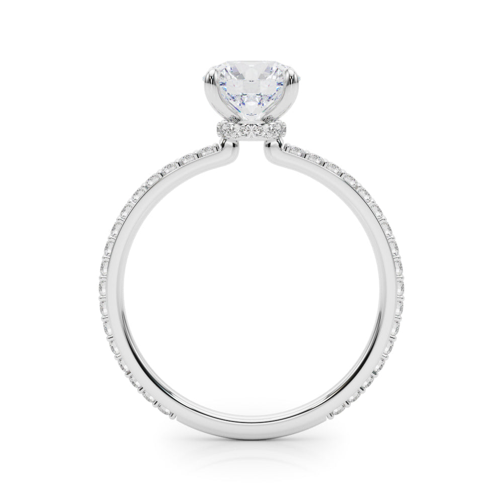 1.25ct Round-cut Petite Micropavé Hidden Halo Diamond Engagement Ring Setting (0.25ctw) In 14k Gold - simonbjewels.co