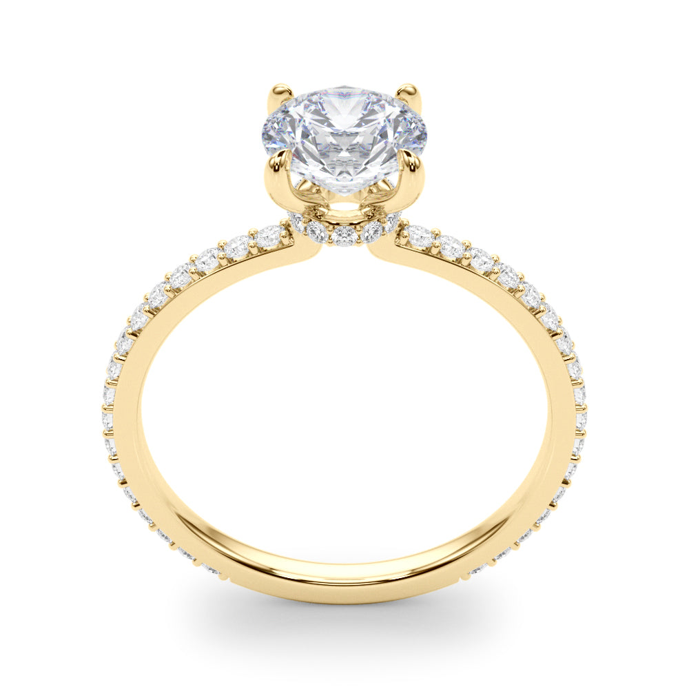1.25ct Round-cut Petite Micropavé Hidden Halo Diamond Engagement Ring Setting (0.25ctw) In 14k Gold - simonbjewels.co