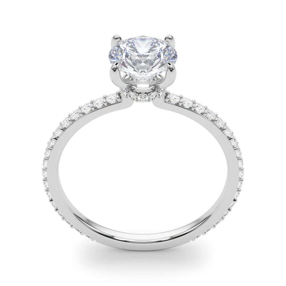1.25ct Round-cut Petite Micropavé Hidden Halo Diamond Engagement Ring Setting (0.25ctw) In 14k Gold - simonbjewels.co