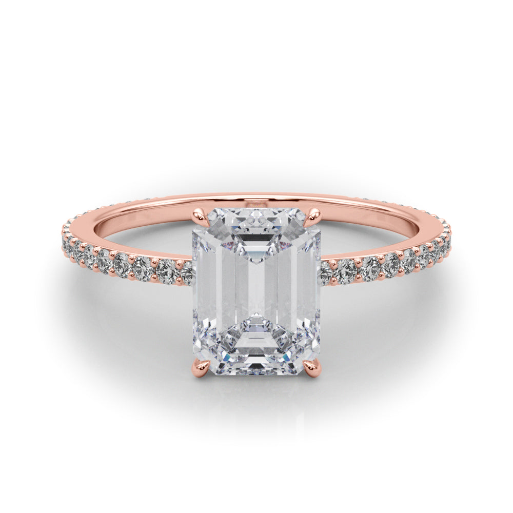 2.00ct Round-cut Petite Micropavé Hidden Halo Diamond Engagement Ring Setting (0.25ctw) In 14k Gold - simonbjewels.co
