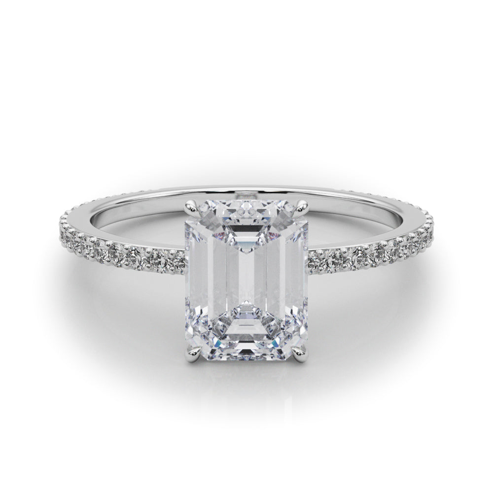 2.00ct Round-cut Petite Micropavé Hidden Halo Diamond Engagement Ring Setting (0.25ctw) In 14k Gold - simonbjewels.co
