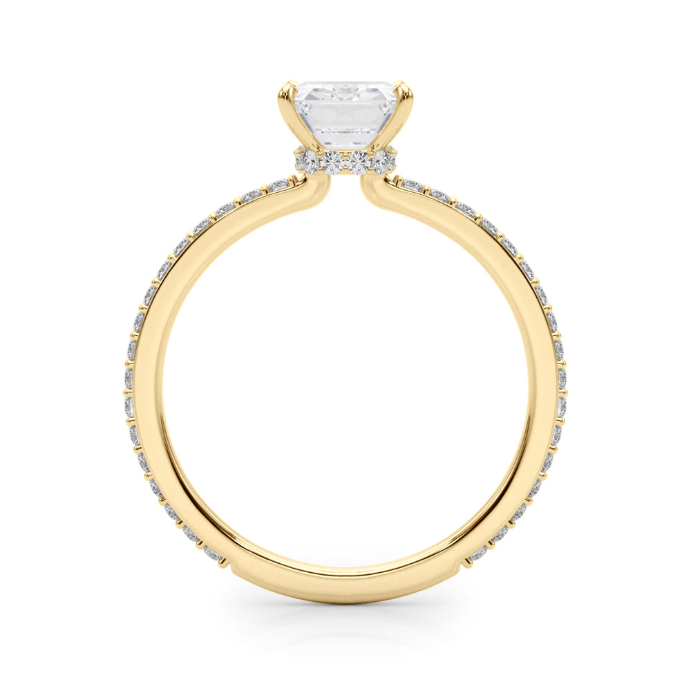 2.00ct Round-cut Petite Micropavé Hidden Halo Diamond Engagement Ring Setting (0.25ctw) In 14k Gold - simonbjewels.co