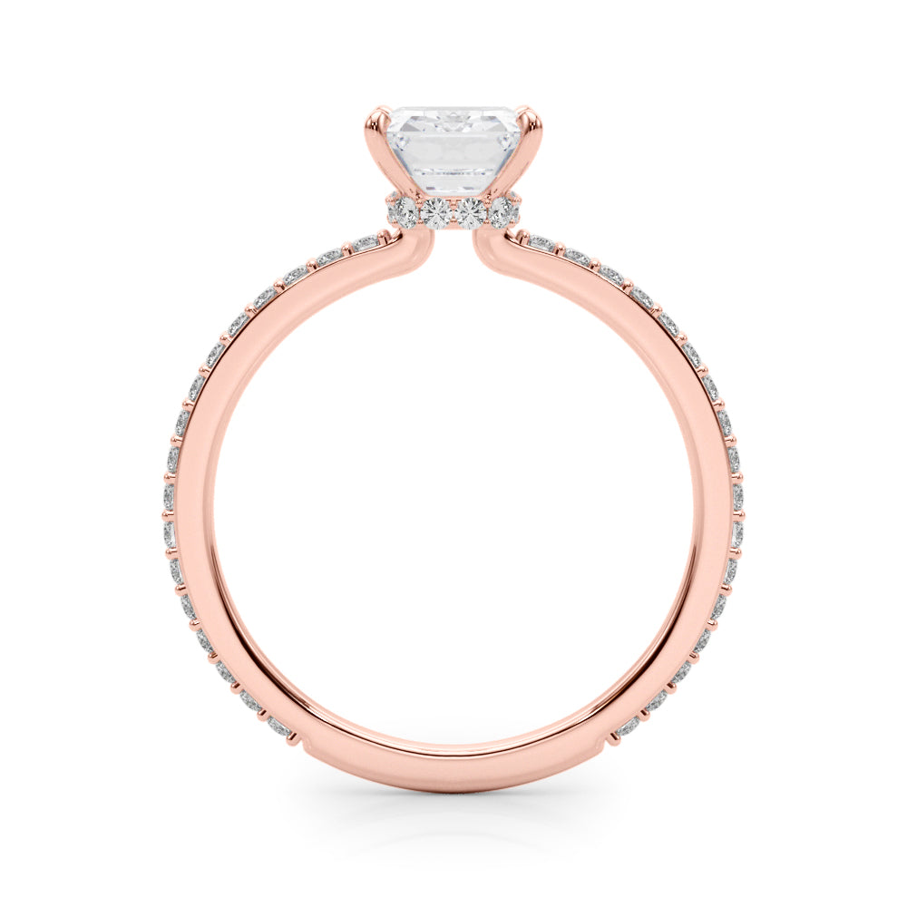 2.00ct Round-cut Petite Micropavé Hidden Halo Diamond Engagement Ring Setting (0.25ctw) In 14k Gold - simonbjewels.co