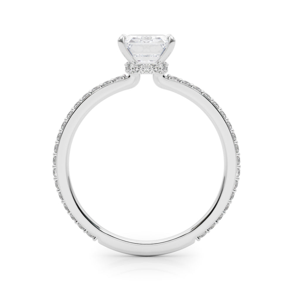 2.00ct Round-cut Petite Micropavé Hidden Halo Diamond Engagement Ring Setting (0.25ctw) In 14k Gold - simonbjewels.co