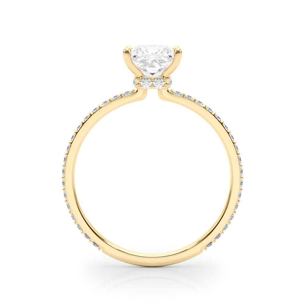 1.25ct Princess-cut Petite Micropavé Hidden Halo Diamond Engagement Ring Setting (0.25ctw) In 14k White Gold - simonbjewels.co