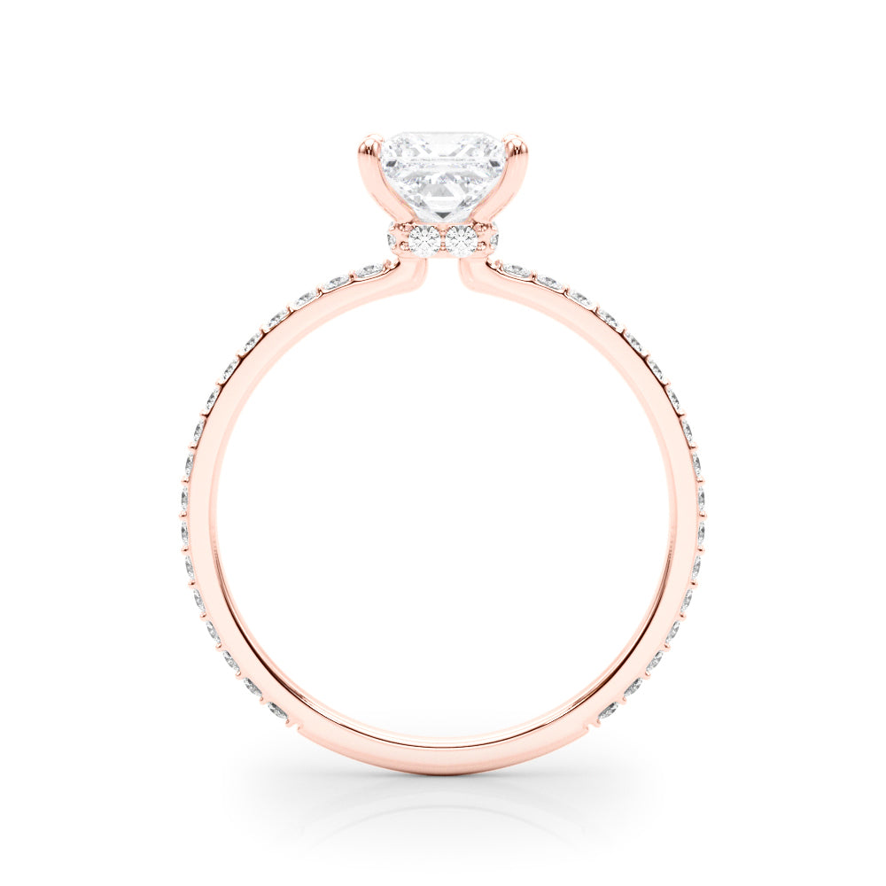 1.25ct Princess-cut Petite Micropavé Hidden Halo Diamond Engagement Ring Setting (0.25ctw) In 14k White Gold - simonbjewels.co
