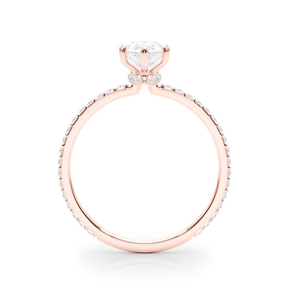 1.25ct Pear Shape Petite Micropavé Hidden Halo Diamond Engagement Ring Setting (0.25ctw) In 14k White Gold - simonbjewels.co