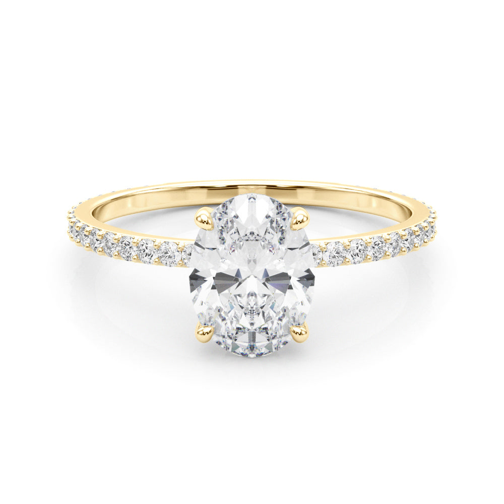 1 CT TW Oval cut Diamond Hidden Halo Engagement Ring Setting (1/3 CT TW ct tw) In 14k White Gold - simonbjewels.co