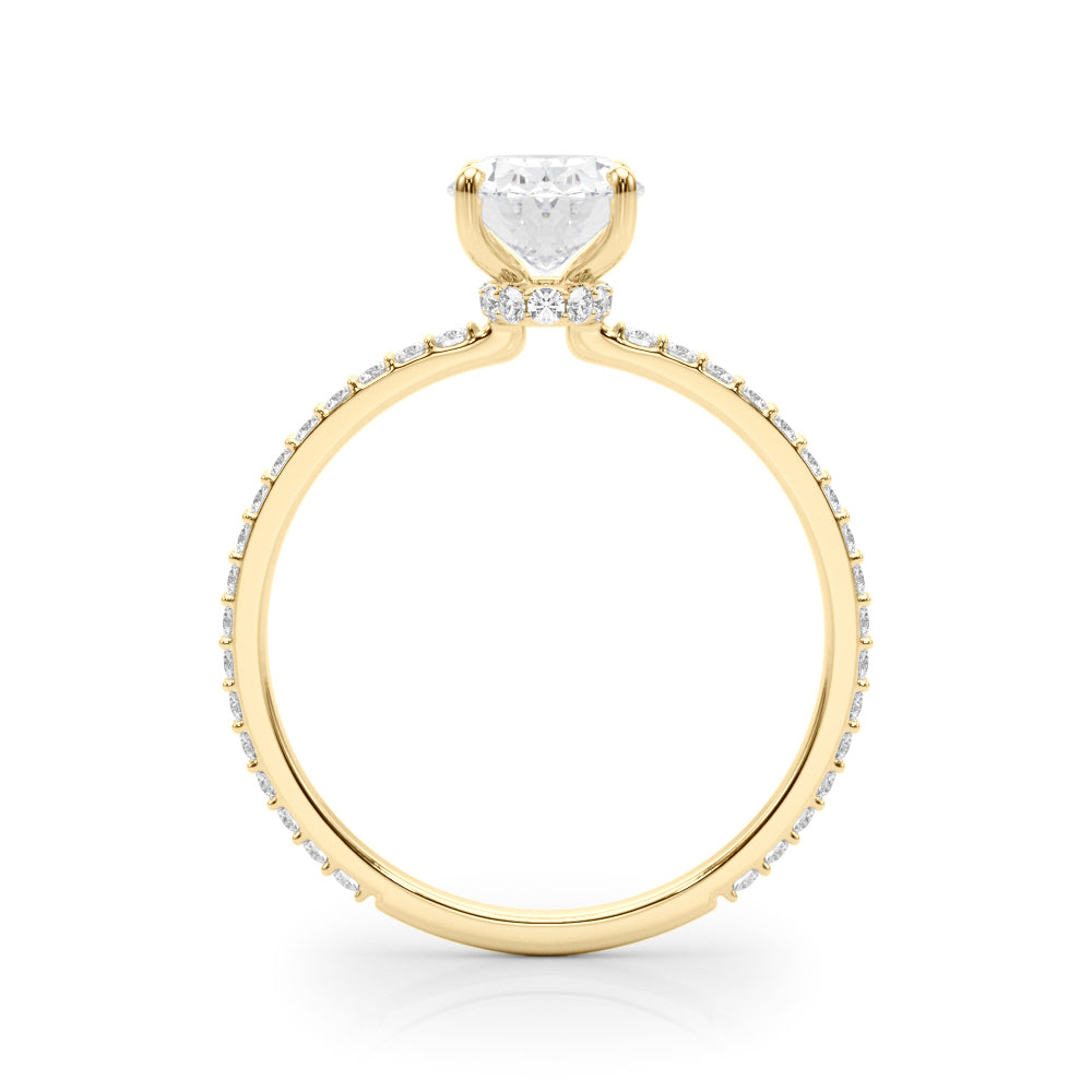 1 CT TW Oval cut Diamond Hidden Halo Engagement Ring Setting (1/3 CT TW ct tw) In 14k White Gold - simonbjewels.co