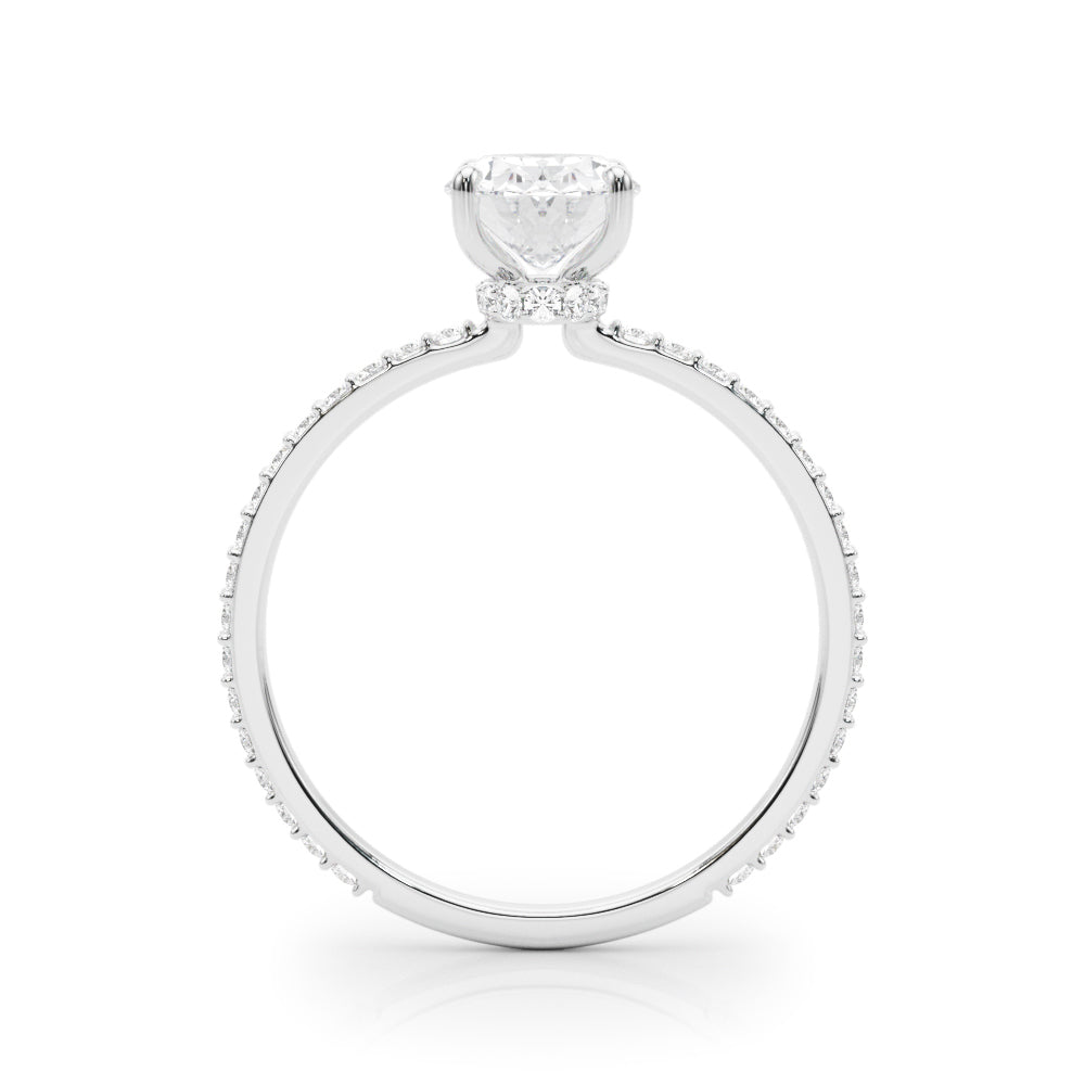 1 CT TW Oval cut Diamond Hidden Halo Engagement Ring Setting (1/3 CT TW ct tw) In 14k White Gold - simonbjewels.co