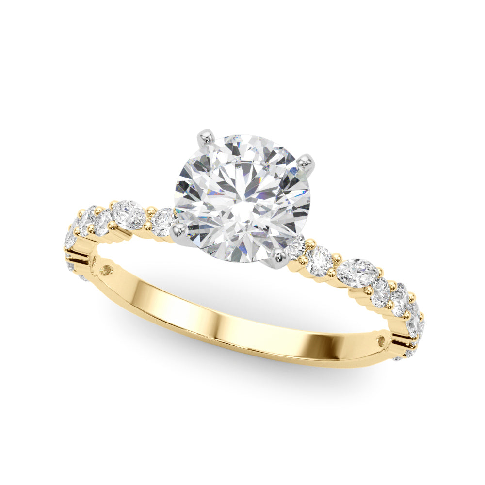 1.50ct Round Cut Alternating Round & Marquise Diamond Engagement Ring Setting (0.40ctw) In 14k White Gold - simonbjewels.co