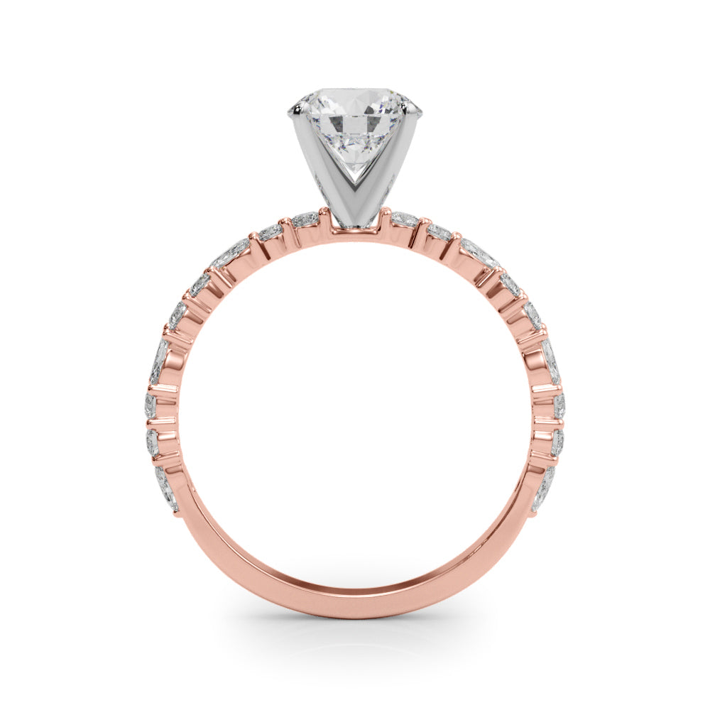1.50ct Round Cut Alternating Round & Marquise Diamond Engagement Ring Setting (0.40ctw) In 14k White Gold - simonbjewels.co