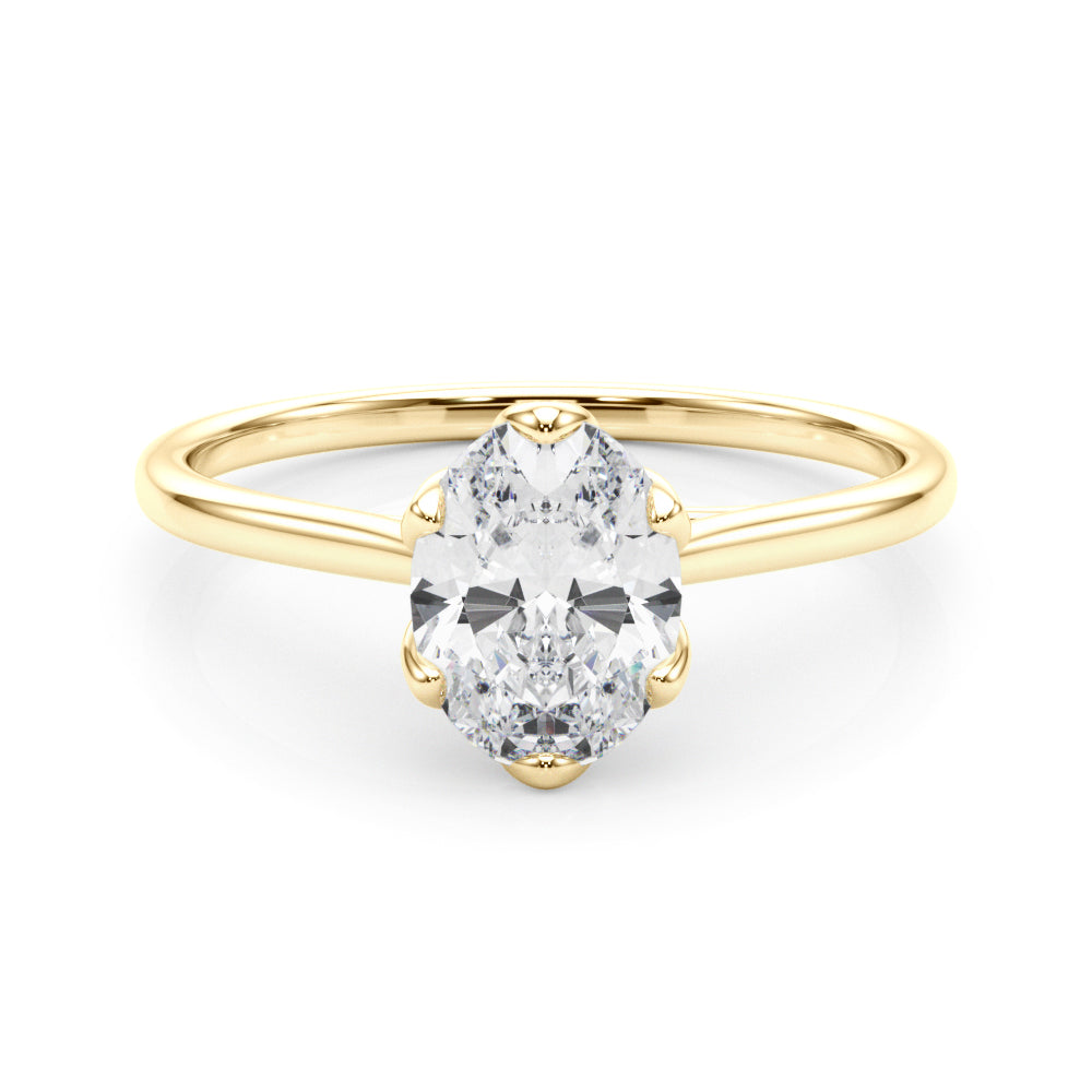 1.00ct Oval-cut Solitaire Trellis Diamond Engagement Ring Setting In 14k Gold - simonbjewels.co