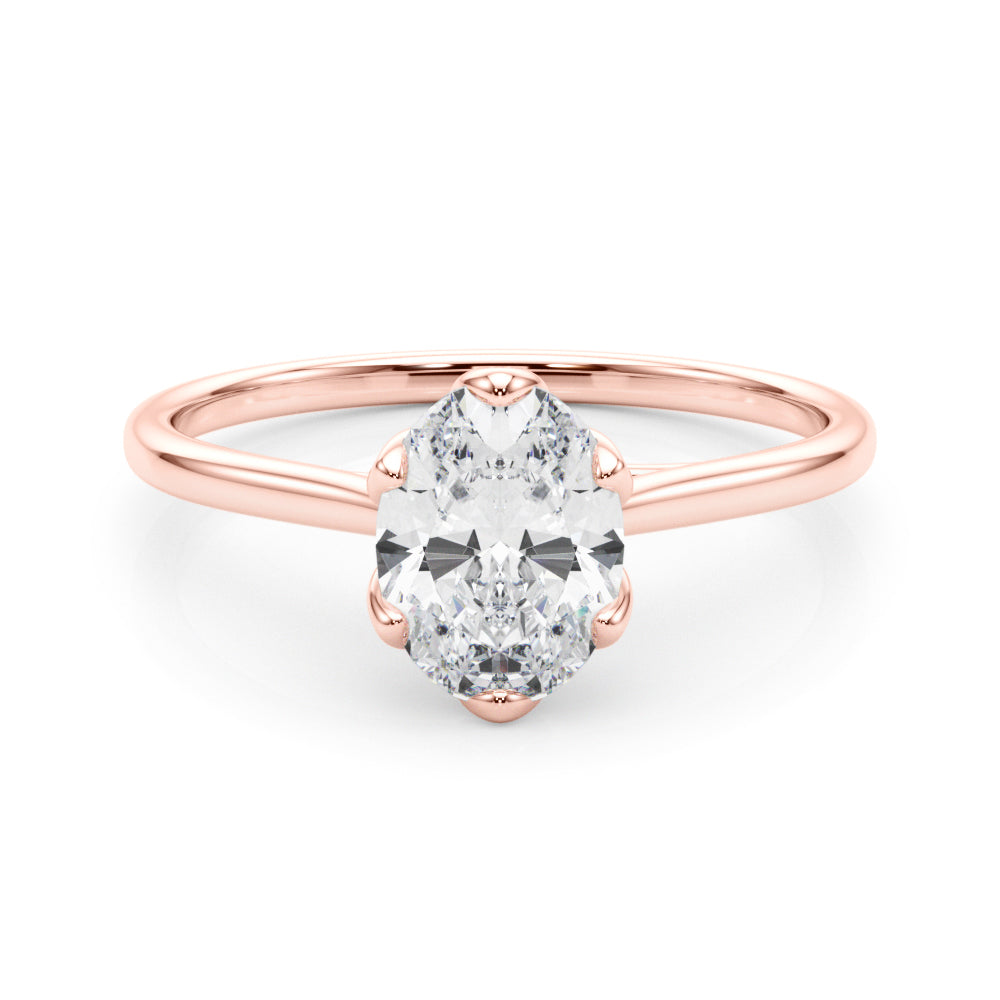 1.00ct Oval-cut Solitaire Trellis Diamond Engagement Ring Setting In 14k Gold - simonbjewels.co