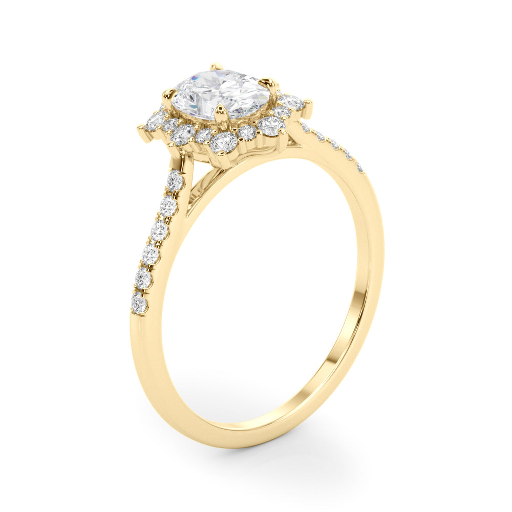 1.25ct Oval Cut Halo Enchanted Diamond Engagement Ring Setting (0.50ctw) In 14k Gold - simonbjewels.co