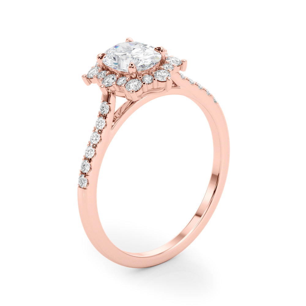 1.25ct Oval Cut Halo Enchanted Diamond Engagement Ring Setting (0.50ctw) In 14k Gold - simonbjewels.co