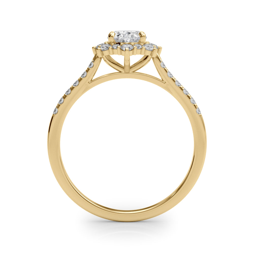 1.25ct Oval Cut Halo Enchanted Diamond Engagement Ring Setting (0.50ctw) In 14k Gold - simonbjewels.co