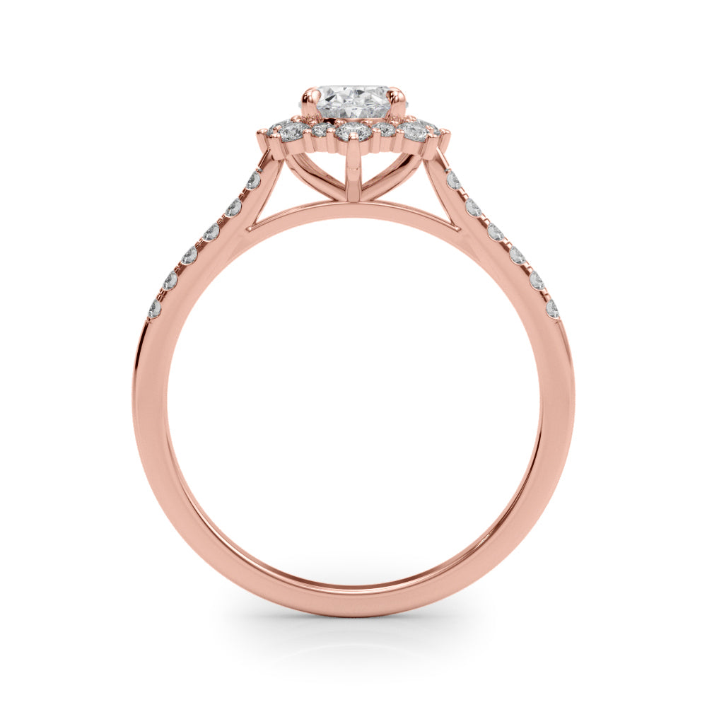 1.25ct Oval Cut Halo Enchanted Diamond Engagement Ring Setting (0.50ctw) In 14k Gold - simonbjewels.co