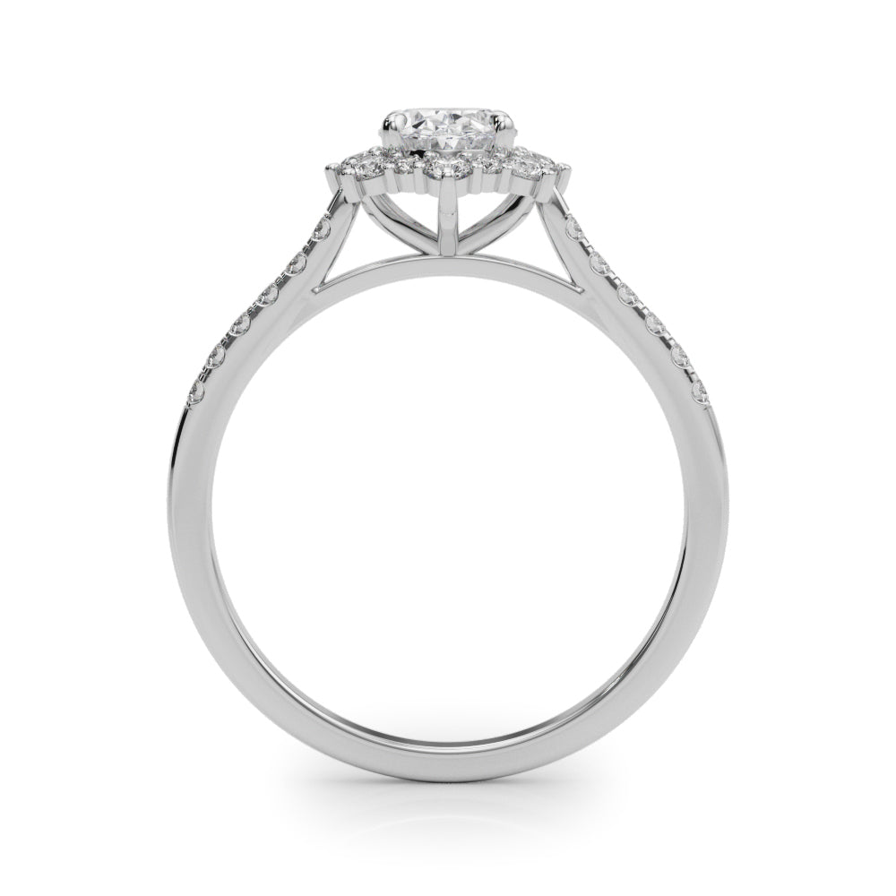 1.25ct Oval Cut Halo Enchanted Diamond Engagement Ring Setting (0.50ctw) In 14k Gold - simonbjewels.co