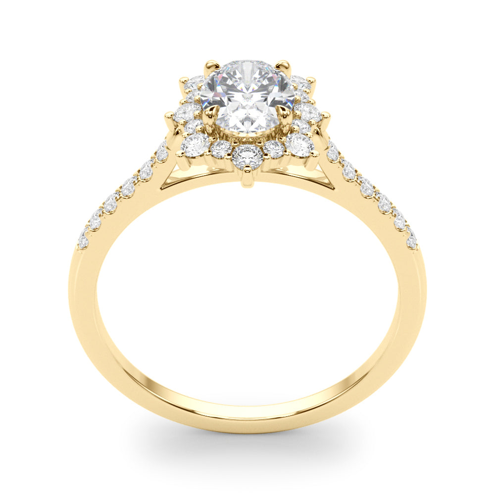 1.25ct Oval Cut Halo Enchanted Diamond Engagement Ring Setting (0.50ctw) In 14k Gold - simonbjewels.co