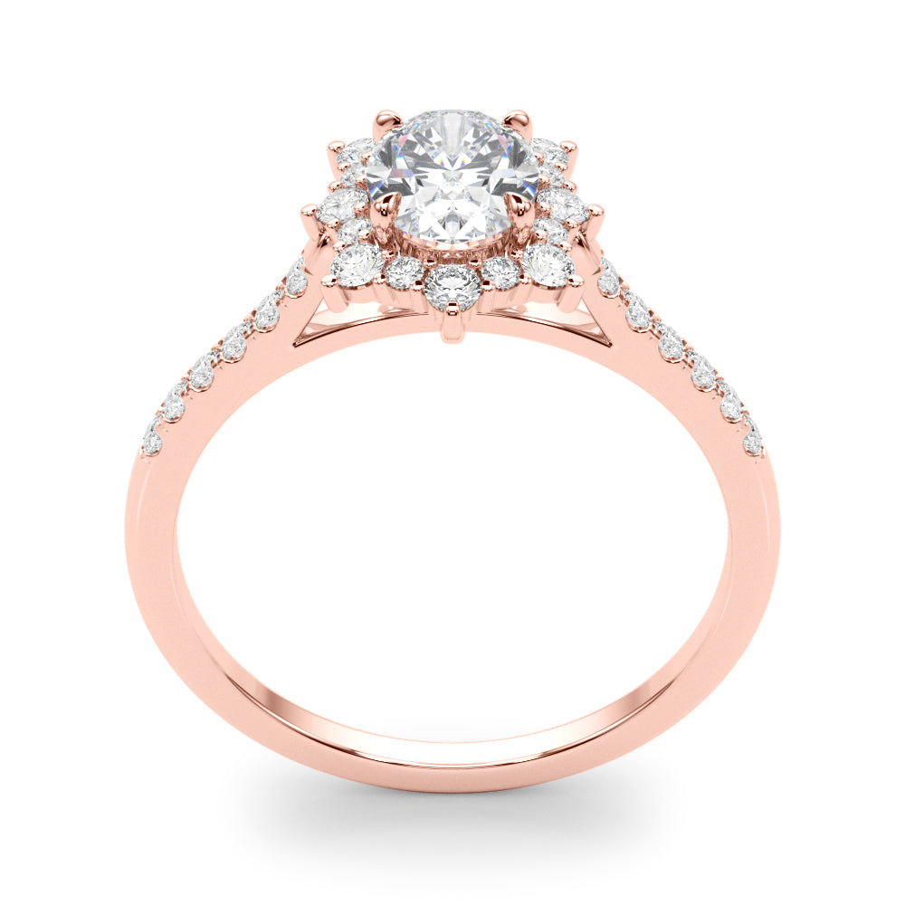 1.25ct Oval Cut Halo Enchanted Diamond Engagement Ring Setting (0.50ctw) In 14k Gold - simonbjewels.co