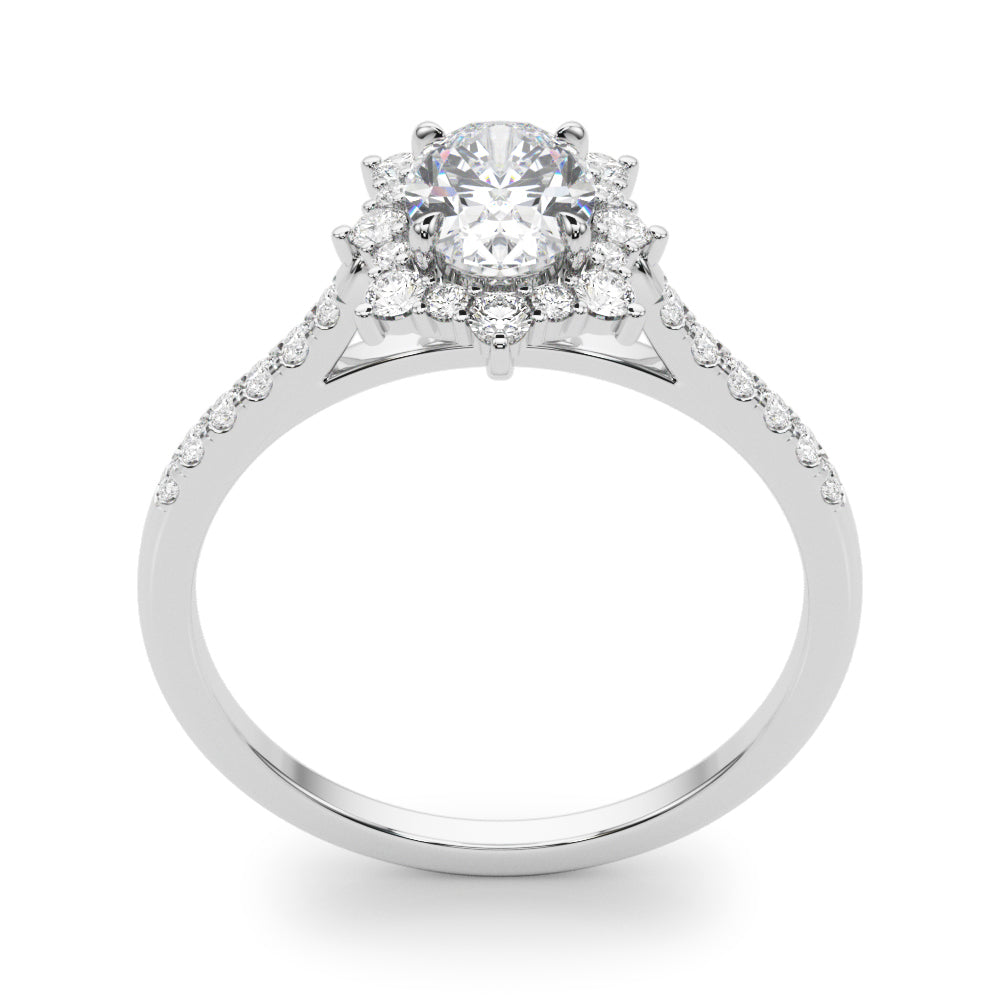 1.25ct Oval Cut Halo Enchanted Diamond Engagement Ring Setting (0.50ctw) In 14k Gold - simonbjewels.co