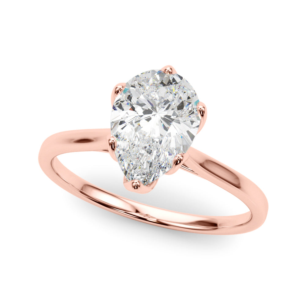 1 1/3 ct tw Pear Shaped Diamond Solitaire Leaf Prong Engagement Ring Setting In 14k White Gold - simonbjewels.co