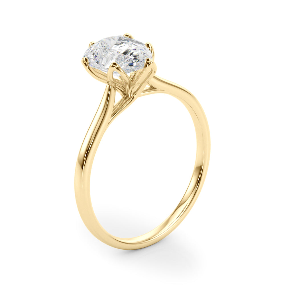1 1/3 ct tw Pear Shaped Diamond Solitaire Leaf Prong Engagement Ring Setting In 14k White Gold - simonbjewels.co
