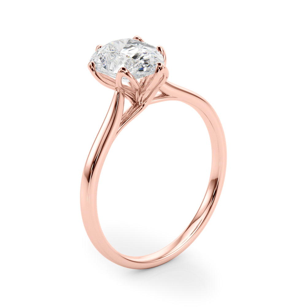 1 1/3 ct tw Pear Shaped Diamond Solitaire Leaf Prong Engagement Ring Setting In 14k White Gold - simonbjewels.co