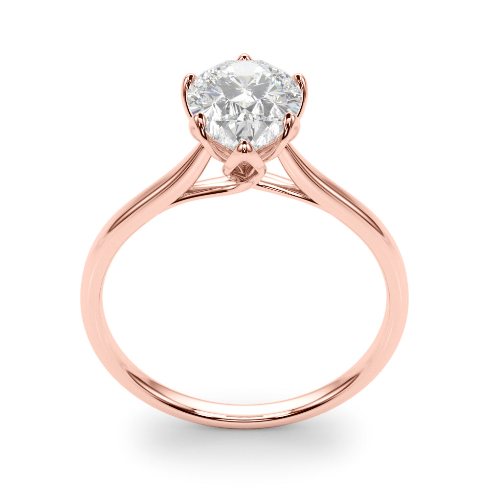 1 1/3 ct tw Pear Shaped Diamond Solitaire Leaf Prong Engagement Ring Setting In 14k White Gold - simonbjewels.co