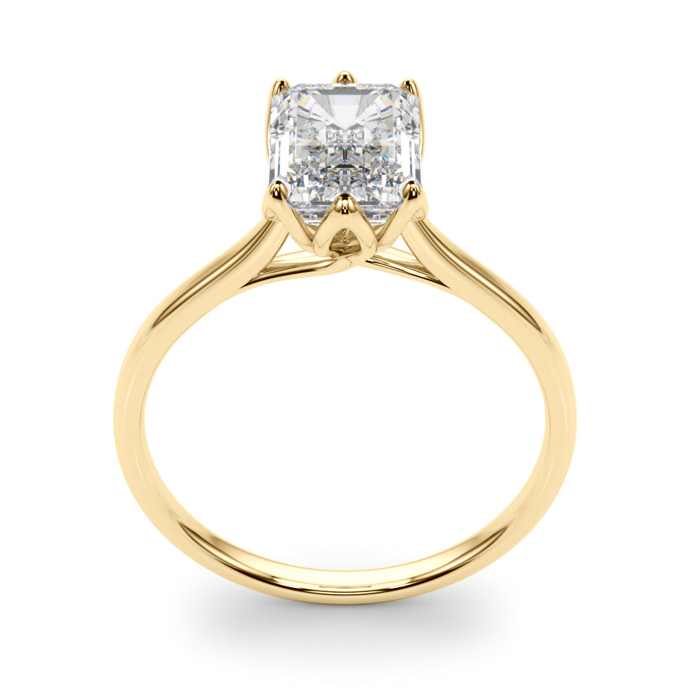 2.71 carat Emerald cut Solitaire Trellis Diamond Engagement Ring Setting In 14k Gold - simonbjewels.co