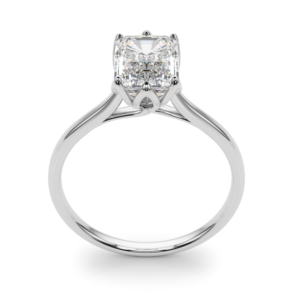 2.71 carat Emerald cut Solitaire Trellis Diamond Engagement Ring Setting In 14k Gold - simonbjewels.co