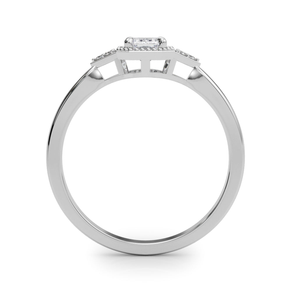 0.85 ct tw Emerald cut Vintage Diamond Engagement Ring Setting (0.10 ct tw) In 18k Gold - simonbjewels.co