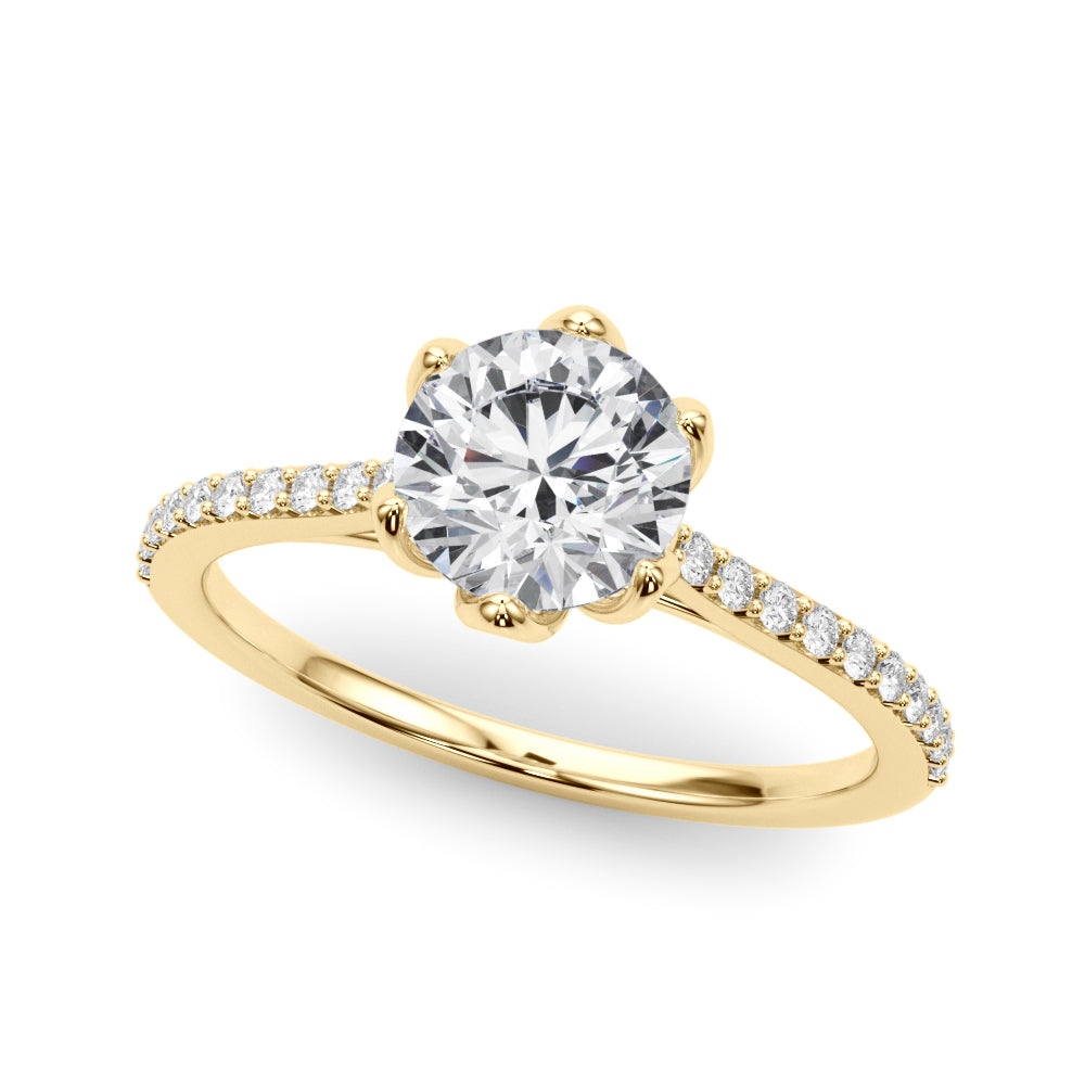 1.45ct Round Cut Petite Micropavé Diamond Engagement Ring Setting (0.20ctw) In 14k White Gold - simonbjewels.co