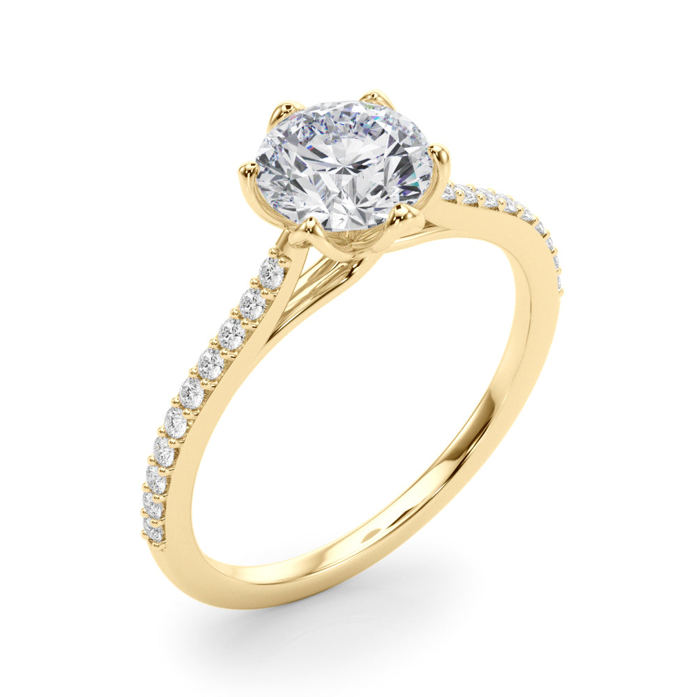 1.45ct Round Cut Petite Micropavé Diamond Engagement Ring Setting (0.20ctw) In 14k White Gold - simonbjewels.co