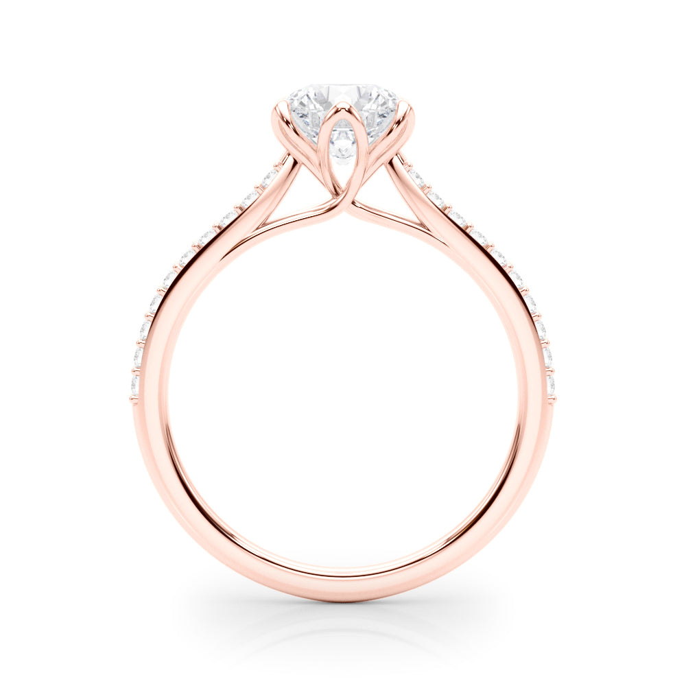 1.45ct Round Cut Petite Micropavé Diamond Engagement Ring Setting (0.20ctw) In 14k White Gold - simonbjewels.co