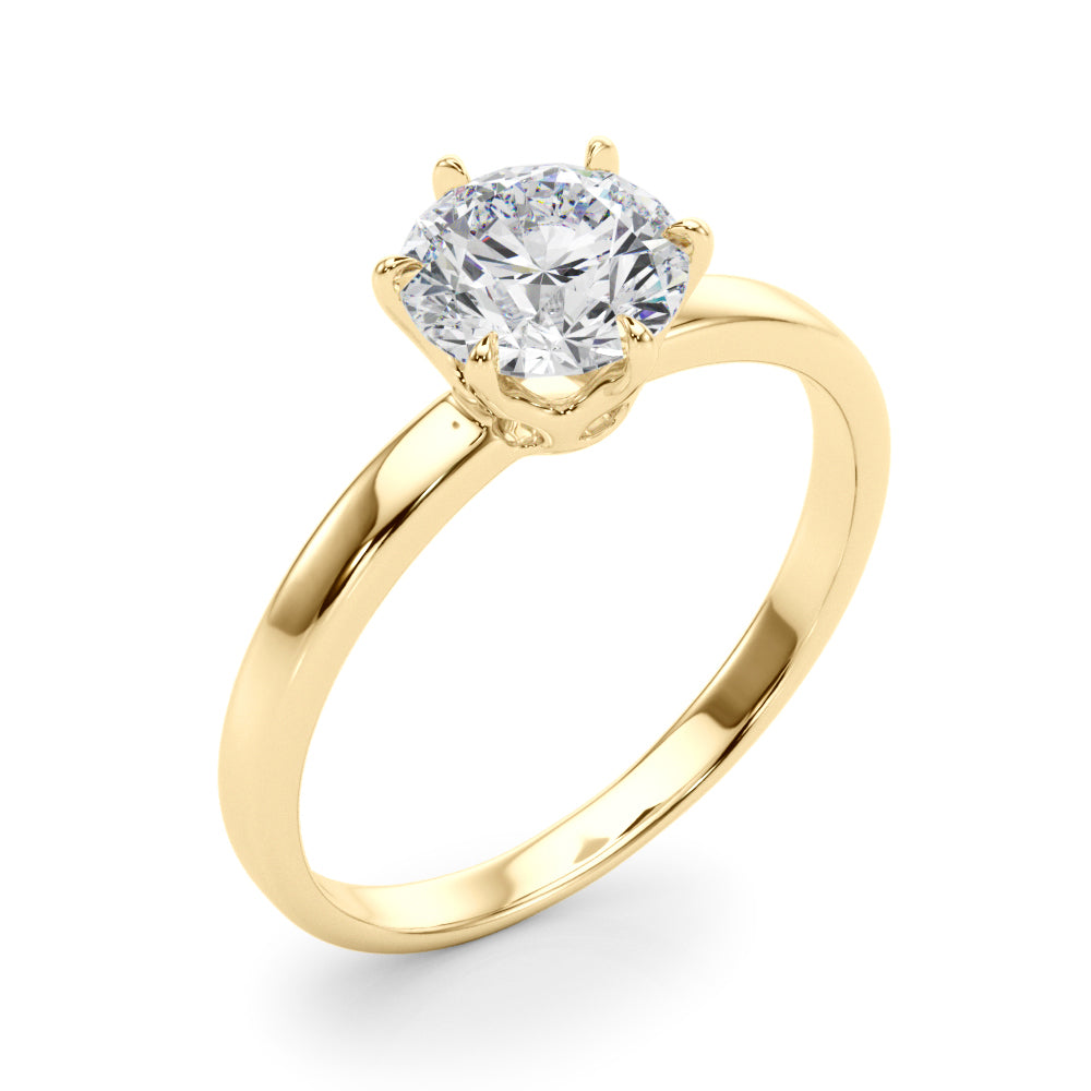 1.75ct Round cut 6-Prong Solitaire Trellis Diamond Engagement Ring Setting In 14k Gold - simonbjewels.co