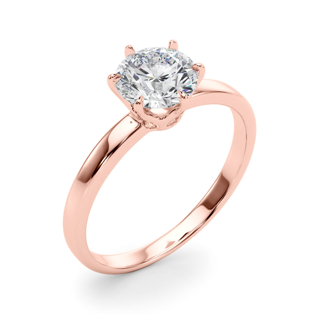 1.75ct Round cut 6-Prong Solitaire Trellis Diamond Engagement Ring Setting In 14k Gold - simonbjewels.co