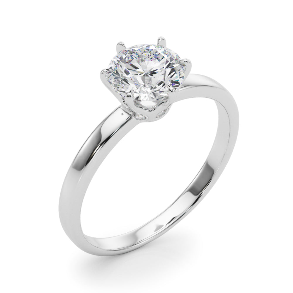 1.75ct Round cut 6-Prong Solitaire Trellis Diamond Engagement Ring Setting In 14k Gold - simonbjewels.co