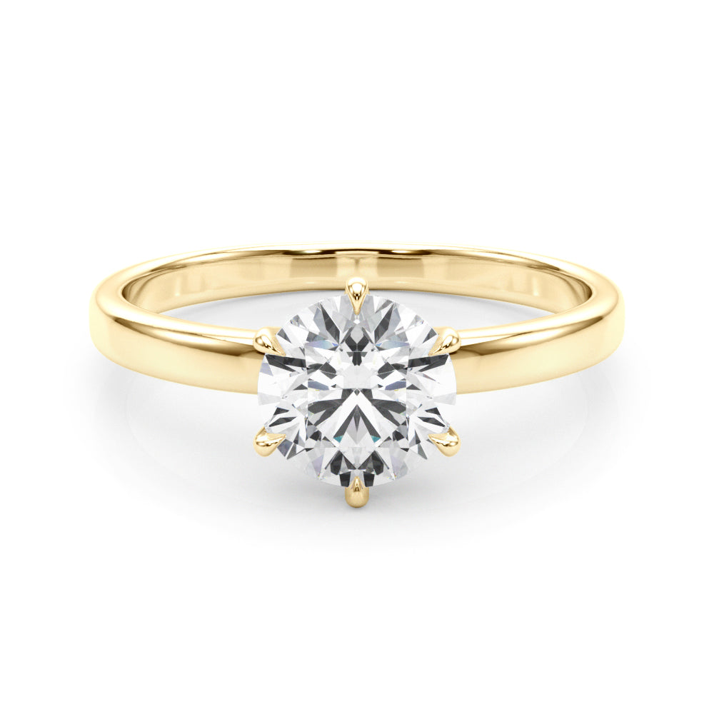 1.75ct Round cut 6-Prong Solitaire Trellis Diamond Engagement Ring Setting In 14k Gold - simonbjewels.co